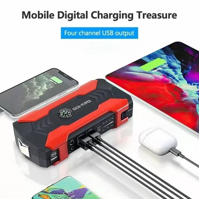 Car Jump Starter Booster Jumper Box Power Bank Battery Charger Portable 99800m