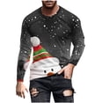 thumbnail image 2 of Blusas y camisas de manga larga y cuello redondo para hombre, informales, a la moda, con estampado navideño, cuello redondo, blusas de licra de manga larga para hombre., 2 of 5