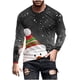 thumbnail image 2 of Blusas y camisas de manga larga y cuello redondo para hombre, informales, a la moda, con estampado navideño, cuello redondo, blusas de licra de manga larga para hombre., 2 of 5