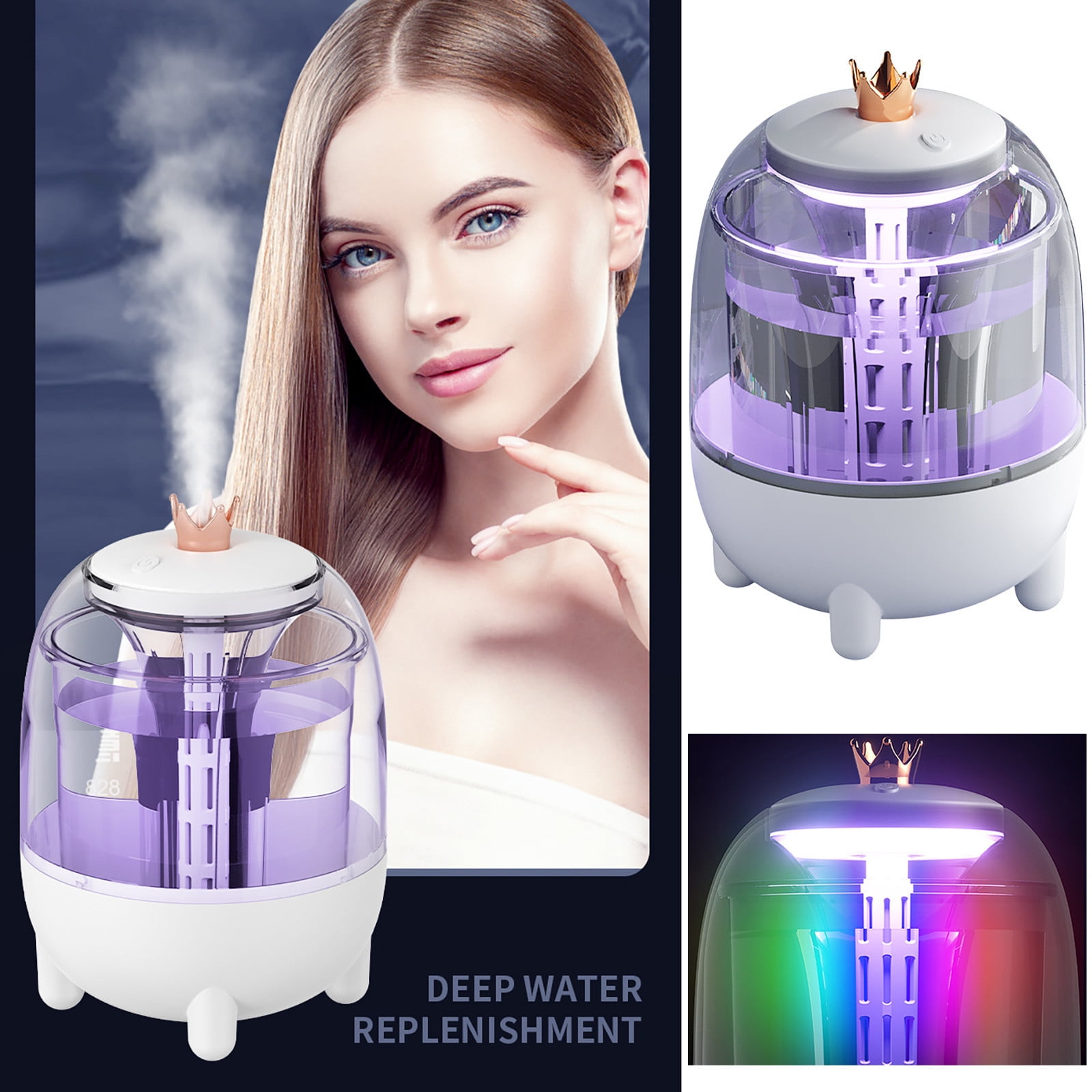 RAPOBRIX Ultrasonic Cool Mist Humidifier - Creative Quiet Portable Desktop USB with Color Lights for Home/Baby