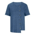 thumbnail image 7 of Mittory Womens Tops Short Sleeve Button Side Asymmetrical Shirts Tunics Basic Fashion Summer Clothes, 7 of 7