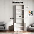 thumbnail image 3 of Bookshelf  Open Bookcase with Door  Storage Shelves  Display Storage Shelves  Floor Standing Unit  Home Decor  Furniture for Home Office  Living Room, 3 of 9