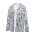 thumbnail image 7 of Calsunbaby Women's Casual Blazer Sparkling Sequins Long Sleeves Open Front Jacket Work Office Suit Cardigan, 7 of 7