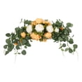 thumbnail image 3 of Dintel de puerta con flores simuladas, mesa de flores y flores colgadas frente al espejo para decorar la pared - naranja, longitud total de aproximadamente 75 cm, 3 of 14