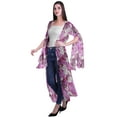 thumbnail image 3 of Moomaya Viscose Georgette Printed Long Shrug Slit Sleeves Cardigans For Women, 3 of 5