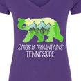 thumbnail image 4 of Inktastic Smoky Mountains, Tennessee Mountains and Bear Shape Women's V-Neck T-Shirt, 4 of 5