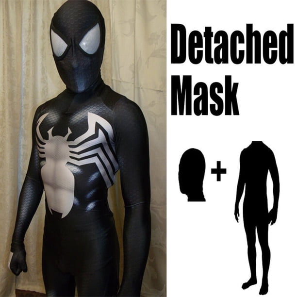 Disfraz de Halloween para adultos y niños, mono negro de Venom Symbiote 2, Cosplay de superhéroe de Spiderman, Zentai, mono de fiesta para hombres y niños Fivean unisex