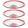 thumbnail image 1 of 3 Pcs Plats Ronds Rétro en Émail Plats de Service pour Aliments Assiettes en Émail pour la Maison, 1 of 6