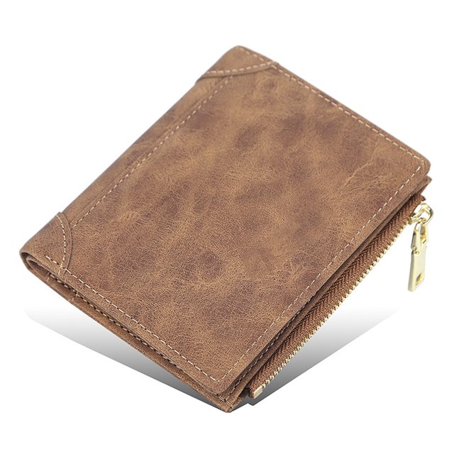 Cartera delgada plegable para hombre, billetera minimalista de gran capacidad con bolsillo frontal para hombre, fina y elegante