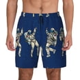 thumbnail image 2 of Goofa Disco party Astronaut Dancing Printed Men's Swim Trunks Board Shorts Quick Dry Mens Swimming Trunks with Compression Liner,Breathable Fit Hawaii Beach Shorts-Large, 2 of 9