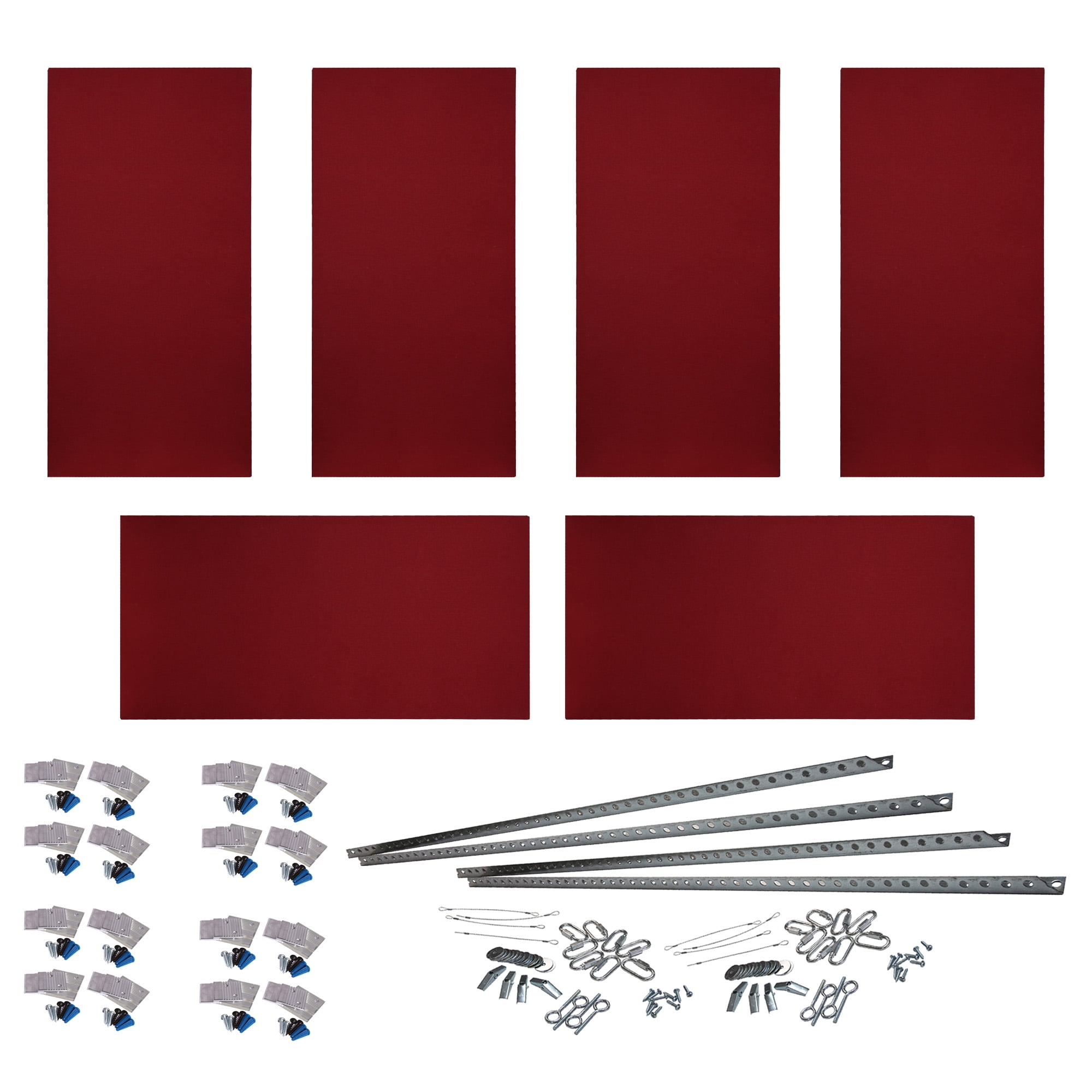 ATS Acoustics Home Office Residential Acoustic Treatment Room Kit Sound Absorbing Acoustic Panel 6 Pack for 50-100 Sq Ft (Claret)
