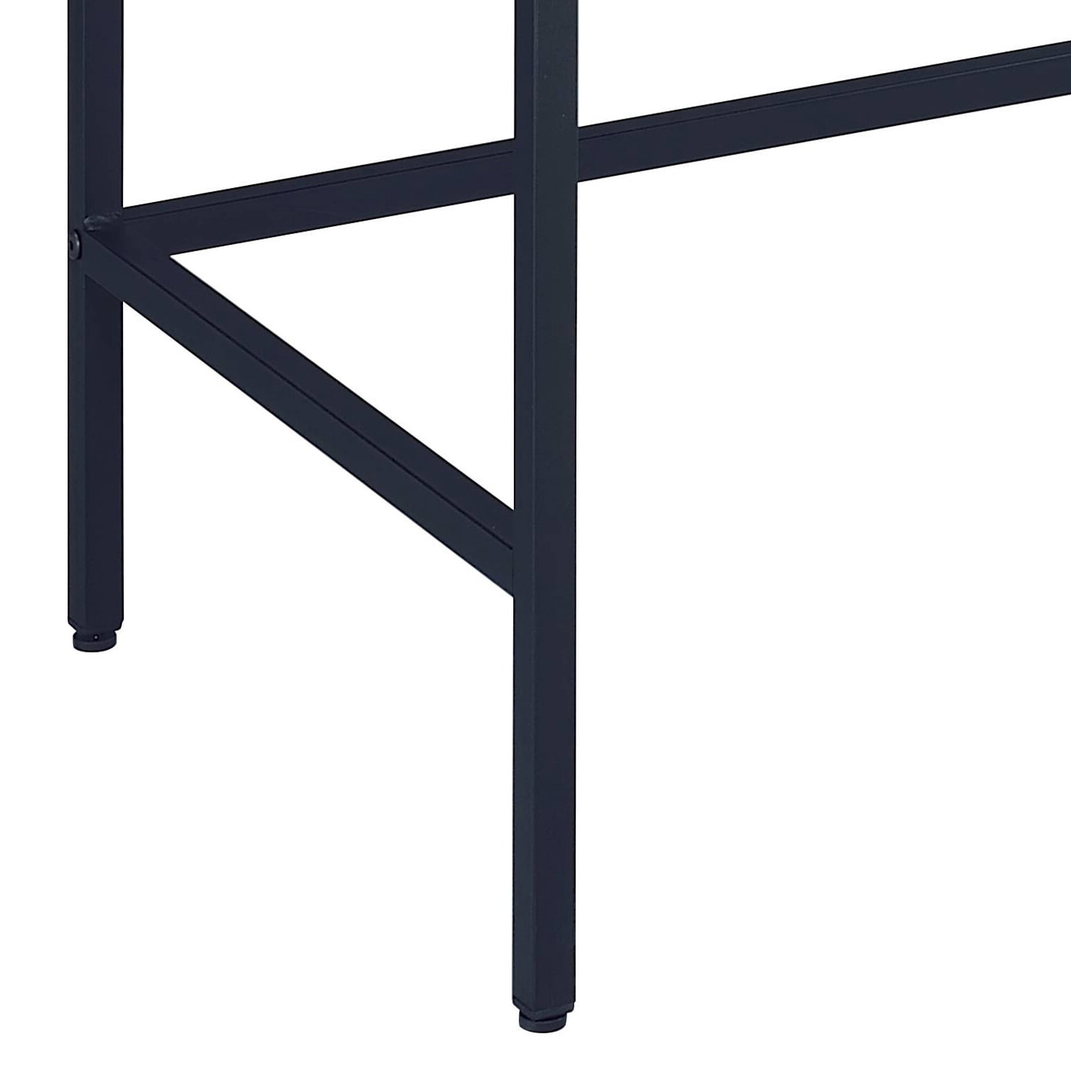 Astoutdoor Natural and Black Writing Desk with 2 Drawers