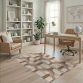 thumbnail image 2 of ODIKA 4'x6' Beige Brown Retro Geometric Abstract Washable Area Rug Mid Century Modern Shapes Dotted Lines Non-Slip, Chair-Friendly, Flatwoven for Home Office, Under Desk, 2 of 7