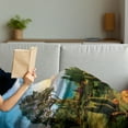 thumbnail image 3 of Garden Soft Flannel Fleece Blanket, Fresh Forest with Colorful Flowers on Hill with Sunrise in Morning Idyllic Scenery, Cozy Plush for Indoor and Outdoor Use, 50" x 70", Multicolor, by Ambesonne, 3 of 5