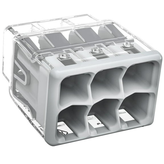 Wago 2773406 - 6-Conductor 12-20 AWG Junction Box Splicing Connector (50 Pack) (2773-406/K000-0002)