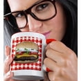 thumbnail image 2 of 3drose, Juicy Hamburger Picnic, 11oz Two-tone Red Mug, 2 of 6