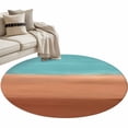 thumbnail image 2 of Blue Brown Ombre Round Area Rug 4ft, Modern Abstract Gradient Art Washable Non-Slip Circle Rugs for Bedroom Living Room Kitchen, Soft Non Shedding Circle Carpet for Dining Room Dorm, 2 of 9
