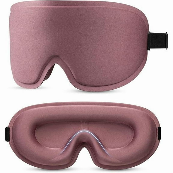3D Deep Contoured Eye Cover for Sleeping, Adjustable Sleep Mask with Nose Pad Design, Sleeping Mask Strap, Sleep Patches for Eye, Yoga, Traveling (Pink)