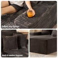 thumbnail image 4 of Ovios 67'' Oversized Chaise Lounge Chair Indoor Cloud Plush Corduroy Floor Sofa Bed Deep Seat No Assembly Couch with Cup Holders for Living Room, Gray, 4 of 12