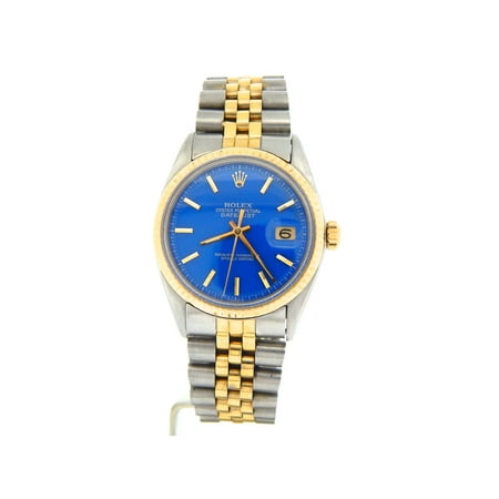 Pre-Owned Mens Rolex Two-Tone 14K/SS Datejust Blue 1601 (SKU