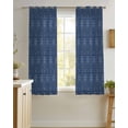 thumbnail image 4 of Tropical Palm Trees Sheer Curtains 45 Inch Length 2 Panels Set for Living Room/Bedroom, Summer Coconut Trees Plants Navy Blue Kitchen Curtains Grommet Semi-Sheer Curtains Window Treatments 42"x45"x2, 4 of 7
