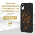 thumbnail image 2 of Wood phone case for iPhone XR compatible protective cell phone cover shockproof slim fit laser engraved Snake Skull design Black wood case for Men & Women by CaseYard, 2 of 7