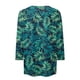 thumbnail image 5 of Camisas de manga 3/4 para mujer SCZ camisetas gráficas estampadas blusas casuales tallas grandes verde XL, 5 of 5