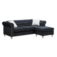 thumbnail image 2 of Sofa Chaise with Tufted Design, Black Living Room Seating, 2 of 9