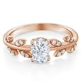 thumbnail image 3 of Gem Stone King 18K Rose Gold Plated Silver Ring Set with Moissanite (1.11 Cttw), 3 of 7