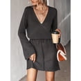 thumbnail image 4 of Cupshe Women's Short Drawstring Sweater Dress, Acrylic, 4 of 4