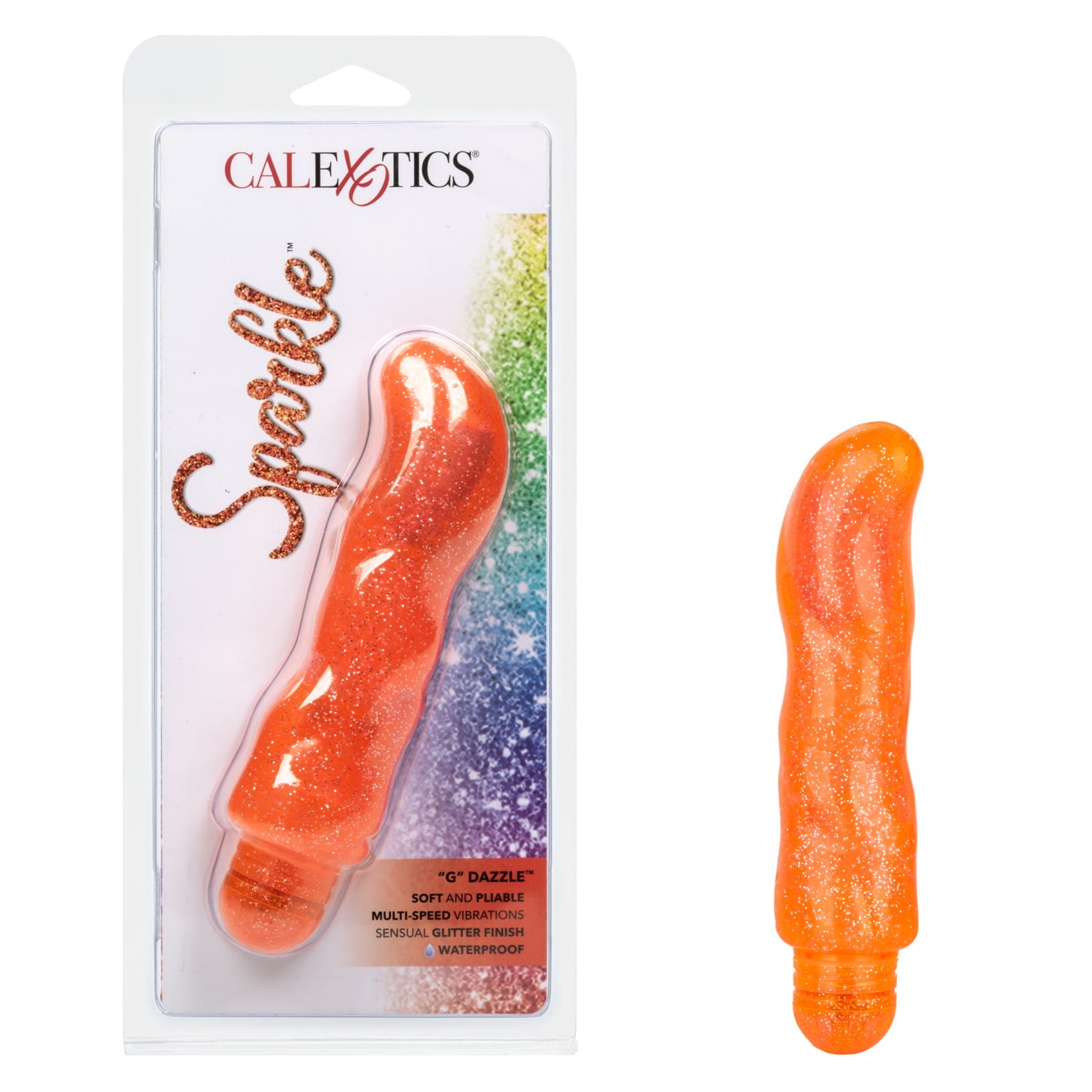 CalExotics Sparkle 'G-Spot' Dazzle Multi-Speed Glitter Finish Vibrator - Orange