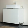 thumbnail image 7 of 30" Bathroom Vanity with Sink, Small Bathroom Vanity with Durable Ceramic Basin and Sintered Stone Countertop and Soft Closing, Freestanding Bathroom Vanities, White, 7 of 7