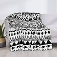 thumbnail image 6 of YFYANG Lightweight Warm Flannel Blanket, Black and White Bohemian Stripes Throw Blanket for Bed, Sofa, Travel, Camping, 40"x30", 6 of 7
