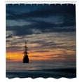 thumbnail image 3 of Ambesonne Pirate Ship Shower Curtain, Old Sailboat Marine, 69"Wx75"L, Dark Blue Salmon Black, 3 of 3