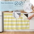 thumbnail image 5 of Yellow Striped Cabinet Curtains 28"W x 35"L, Dustproof Sink Skirt Curtain for Kitchen Bathroom, Farmhouse Vintage Stripes Adhesive Desk Skirt Short Curtains for Laundry Room Closet Shoe Rack, 5 of 8