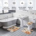 thumbnail image 6 of Vintage Flower Dahlia Bathroom Rugs Set Revivalism Plant Watercolor Non Slip Absorbent Soft Bath Mats 3 Piece Set with Bathroom Rug, U-Shaped Floor Mat, Toilet Seat Cover Large Size, 6 of 9