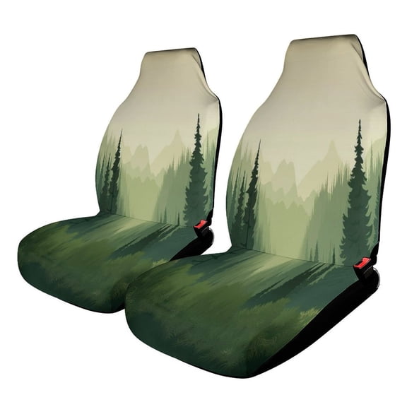 Nature Forest Set of 2 Car Seat Covers Seat for Carseats Front Seat Auto Car Interior Accessories Universal 2 Piece