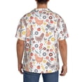 thumbnail image 3 of Xecao Funny Chicken Pattern Men's Short-Sleeve Cuban Collar Button-Down Shirt with Chest Pocket Lightweight Tropical Vacation Shirt-Small, 3 of 5