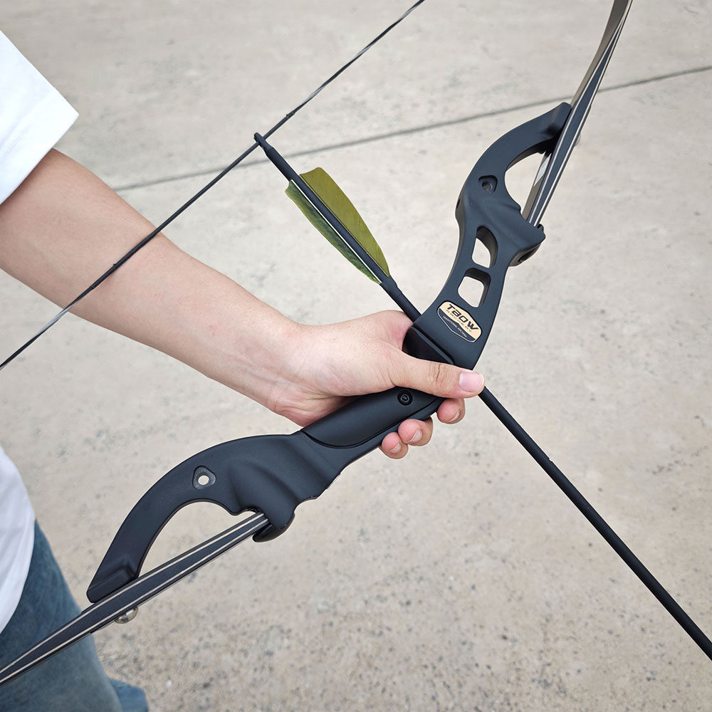 SHARROW 62" Archery Recurve Bow 25-60lb Bamboo F Interface Adults Outdoor Hunting Target