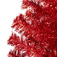 thumbnail image 3 of Northlight Artificial Tinsel Christmas Tree - 6' - Red - Unlit, 3 of 6