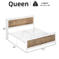 thumbnail image 3 of 4 EVER WINNER Queen Bed Frames with Headboard, Industrial Style Queen Bed Frame with Storage, Queen Size Bed Frames with Wooden Footboard, No Box Spring Needed, Noise-Free, Easy Assembly, White, 3 of 6