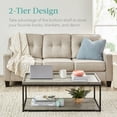 thumbnail image 3 of Best Choice Products 44in 2-Tier Rectangular Tray Top Coffee Table,  Accent Furniture w/ Metal Frame,  Shelf - Gray, 3 of 7