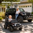 thumbnail image 2 of Jeep 12V Ride on Car with Remote Control/Bluetooth, Jeep Wrangler Rubicon Battery Powered Ride on Truck Toy w/Dual Wheel Suspension, Electric Car for Kids Toddler, Black, 2 of 8