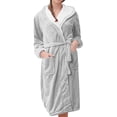 thumbnail image 1 of Women Robes Women's Fleece Plush Robe Long Warm Plush Bathrobe Loungewear Jacket Printed Comfort Robe Woman Flannel Pajamas, 1 of 5