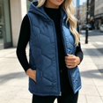 thumbnail image 7 of Vest Jacket with Hoodie Womens Plus Size Winter Puffer Vest Cropped Sleeveless Jackets Lightweight Windproof Padded Vest with Pockets For Daily Outdoor Fall Winter Outerwear, 7 of 7