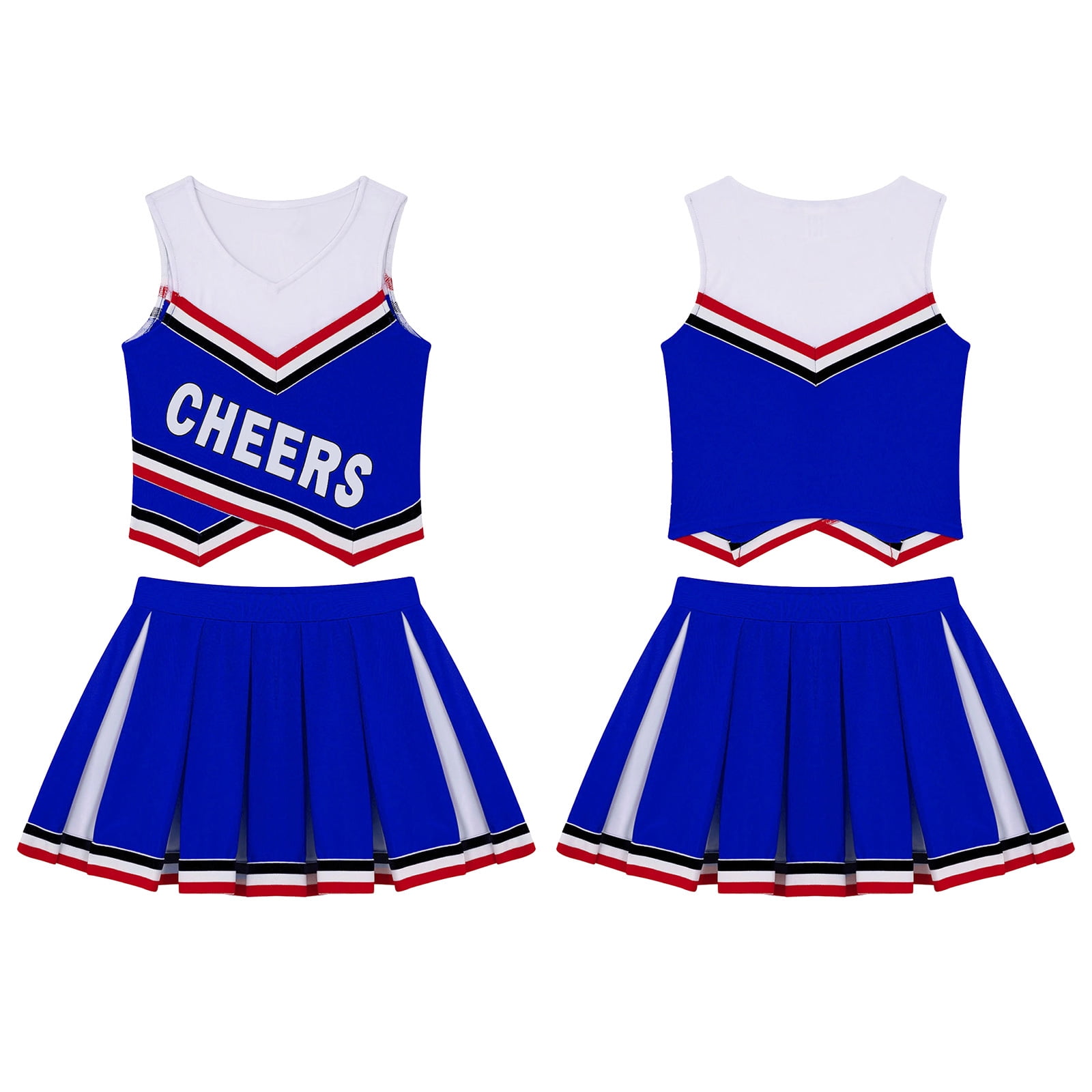 Aislor Kids Girls Cheer Leader Costume 2 Piece Cheerleading Uniform for ...