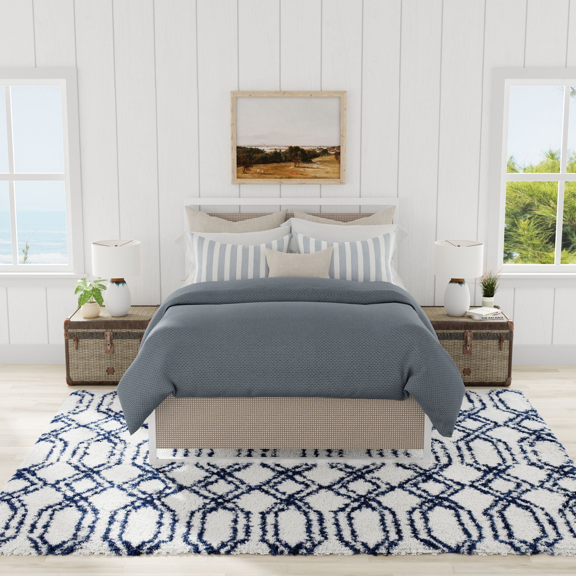 Mason Brooks Indigo Shag CG25A Transitional Geometric 2'6" X 8' Area Rug