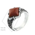 thumbnail image 2 of PAMTIER Unisex Stainless Steel Vintage Hip Hop Dragon Claw Synthetic Turquoise Gemstone Special Pattern Carved Bike Ring Red Size 11, 2 of 4