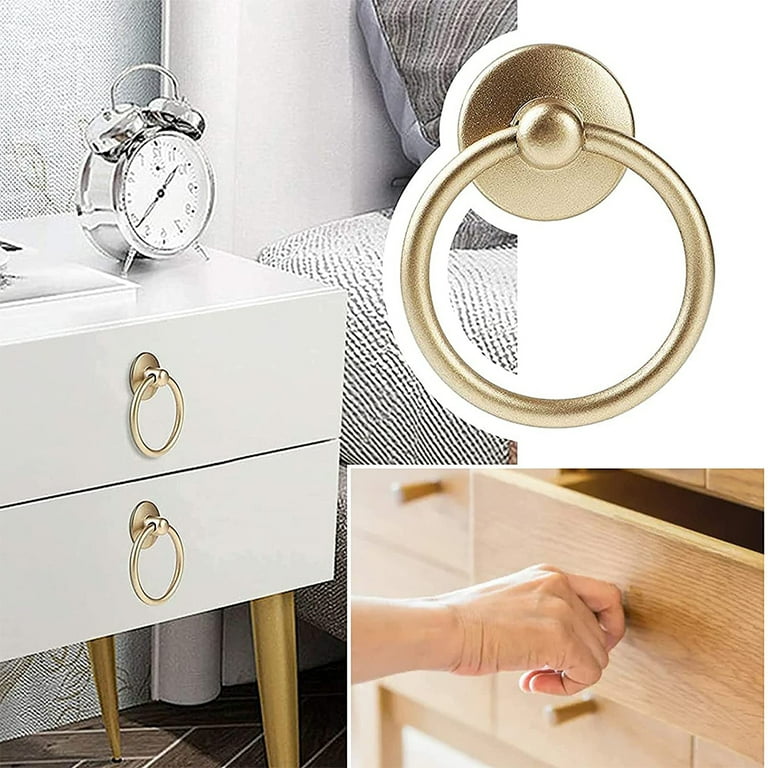 8PCS Vintage Cabinet Ring Knobs Round Antique Drawer Pulls Handle for Door  Cupboard Drop Dresser Single Hole - Walmart.com