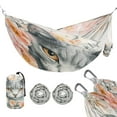 thumbnail image 2 of Wobogo White Cat with Flower Camping Hammocks 330 lb Capacity with Tree Straps and Hanging Pockets for Outside Hiking Beach Backpack Travel, 2 of 8